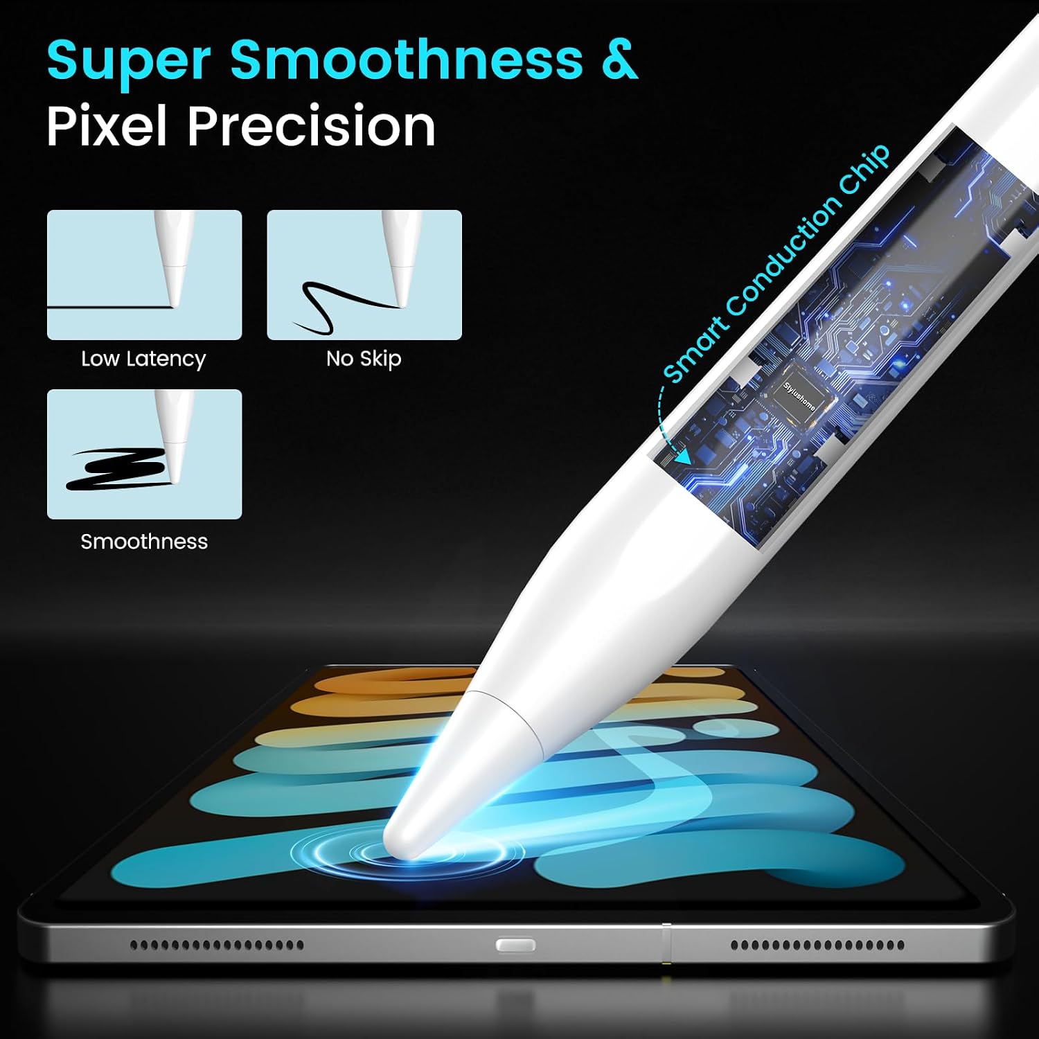 LÁPIZ STYLUS STYLUSHOME PARA IPAD 2018-2026 BATERÍA 35H MAGNÉTICO - 5
