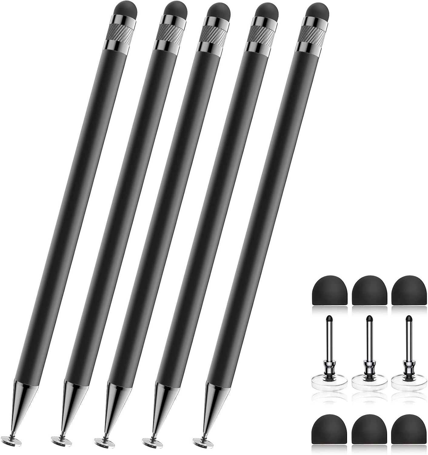 LÁPIZ TÁCTIL BOPOMOFO STYLUS 2 EN 1 NEGRO 5 UNIDADES - 1
