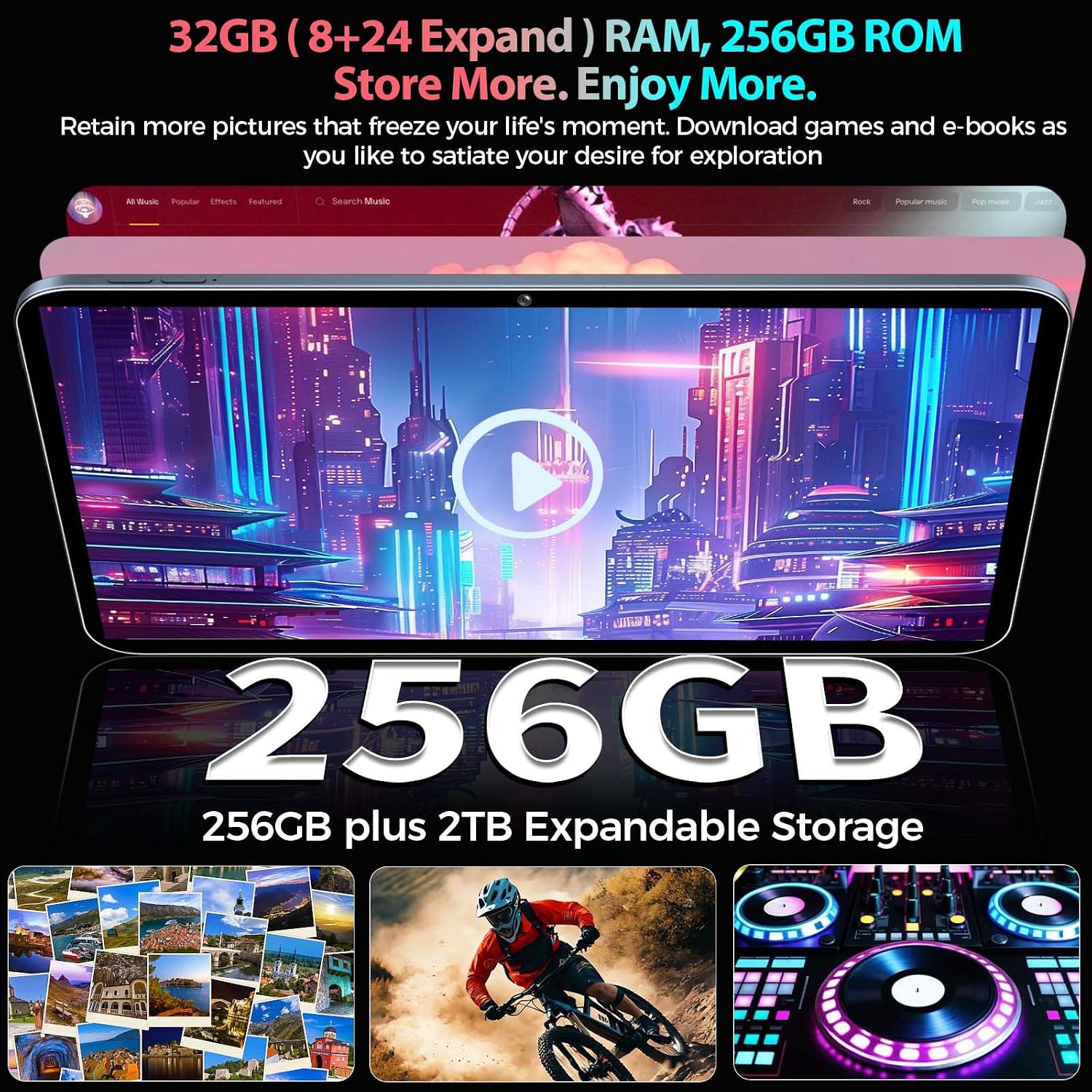 TABLET 13 PULGADAS QDDQ 2026 GEMINI AI ANDROID 16 CON TECLADO Y ESTUCHE NEGRO - 5