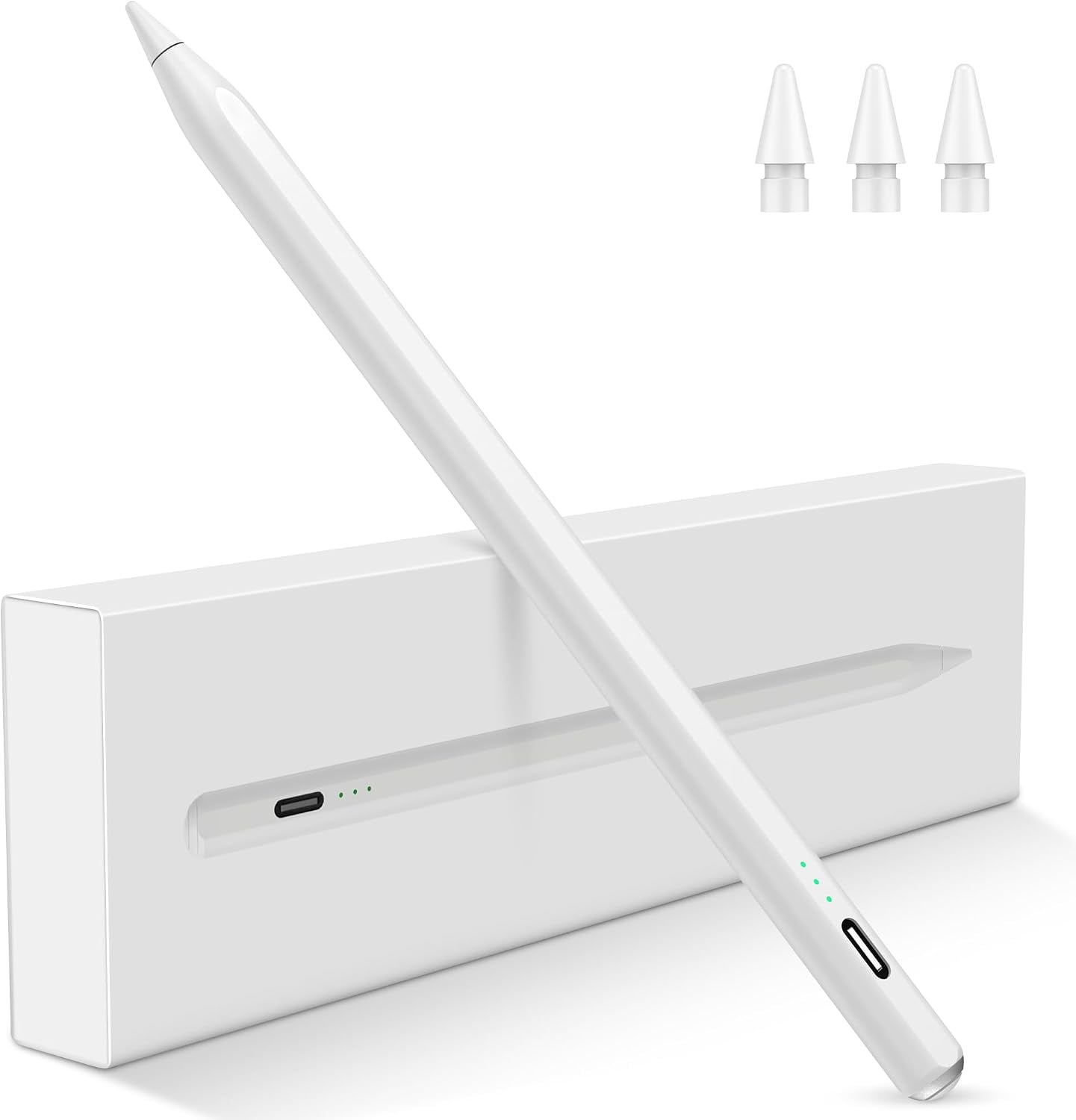 LÁPIZ STYLUS XIRON PARA IPAD 2018-2026 CARGA RÁPIDA 15 MIN SENSIBILIDAD INCLINACIÓN PLATA-BLANCO - 1