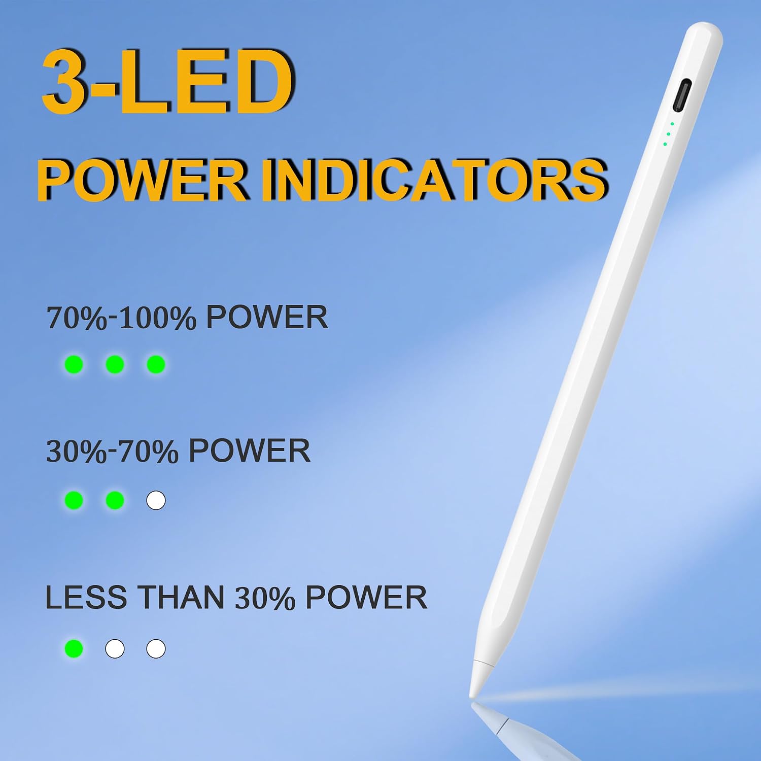 LÁPIZ STYLUS XIRON PARA IPAD 2018-2026 CARGA RÁPIDA 15 MIN SENSIBILIDAD INCLINACIÓN PLATA-BLANCO - 4