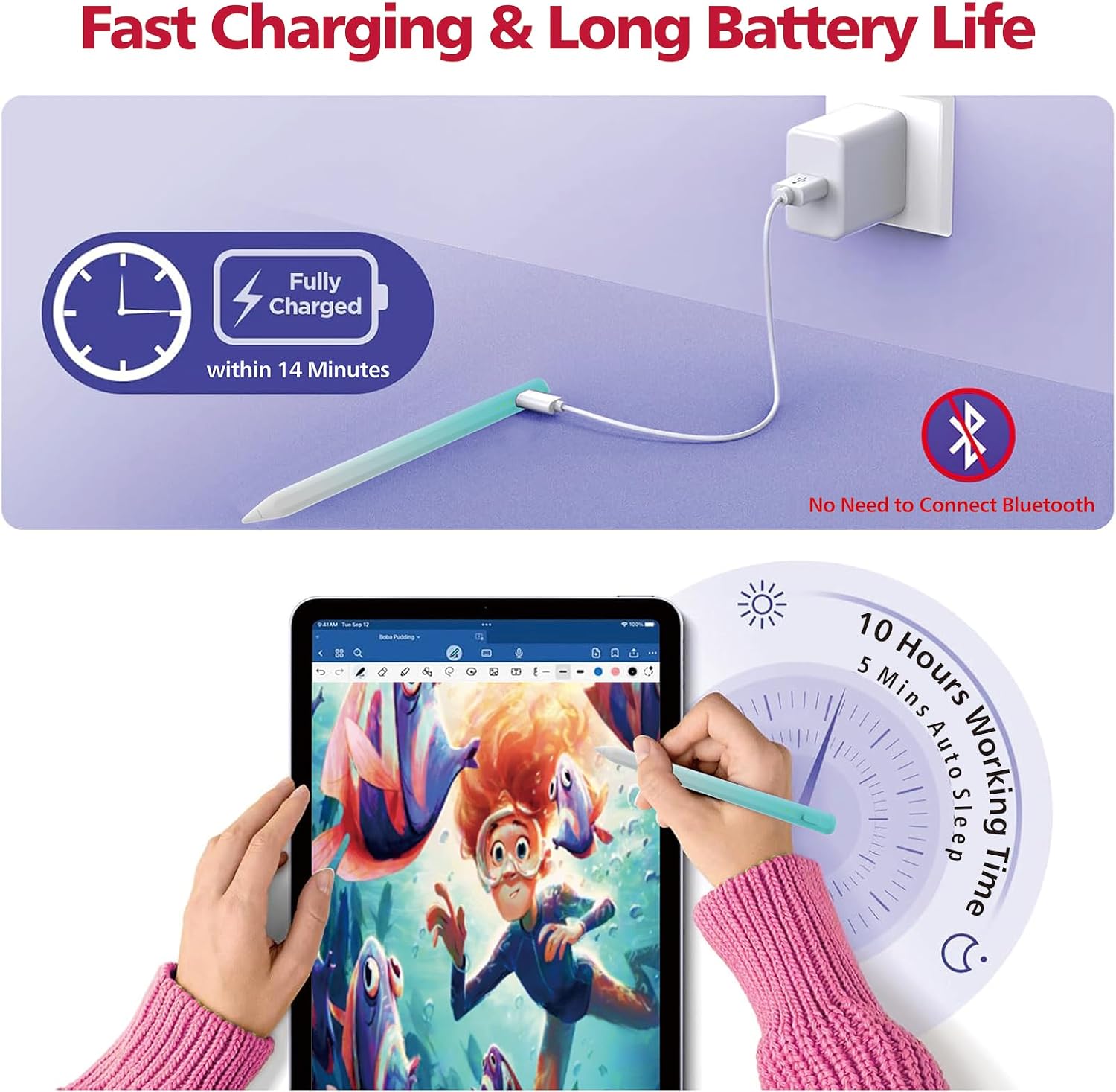 LÁPIZ STYLUS PARA IPAD MILIKILO COMPATIBLE 2018-2025 CON CARGA RÁPIDA Y SENSIBILIDAD AL ÁNGULO - 4