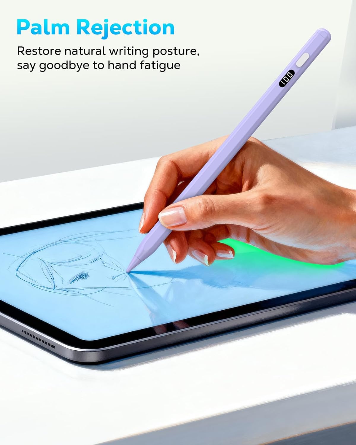 LÁPIZ STYLUS MOKO PARA IPAD 2018-2026 CON CARGA USB-C Y PANTALLA LED - 4