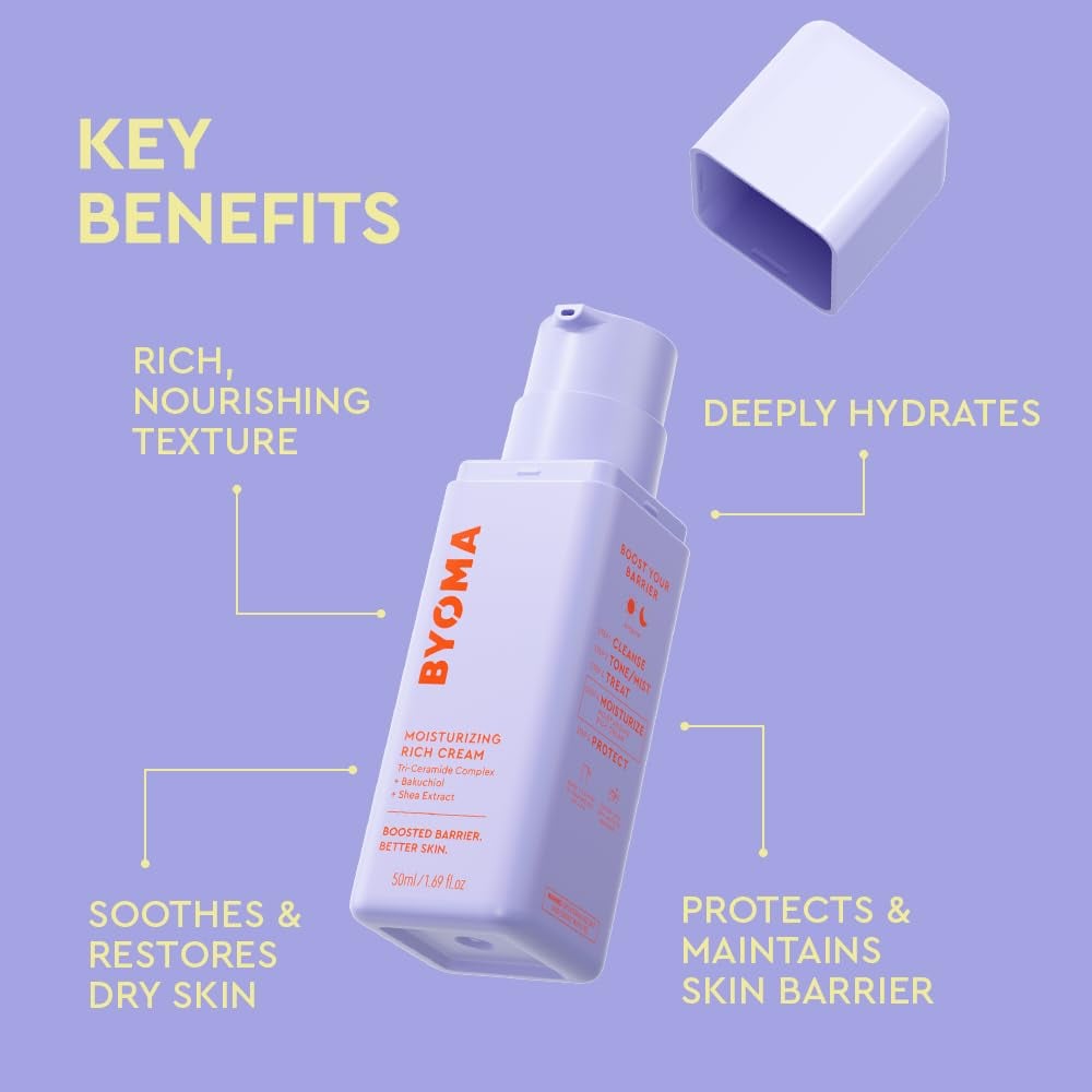 CREMA FACIAL HIDRATANTE BYOMA RICH CREAM CON BAKUCHIOL Y EXTRACTO DE KARITÉ 50 ML PACK 2 - 3