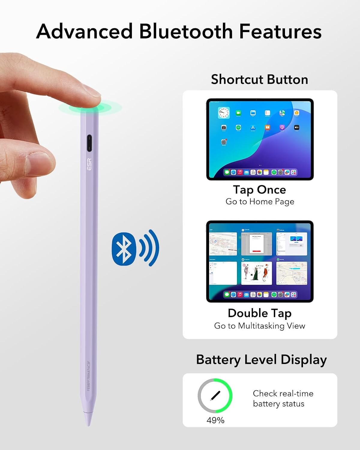 LÁPIZ DIGITAL ESR GEO PARA IPAD 2018-2026 CON FUNCIÓN FIND MY Y ACCESOS RÁPIDOS - 4