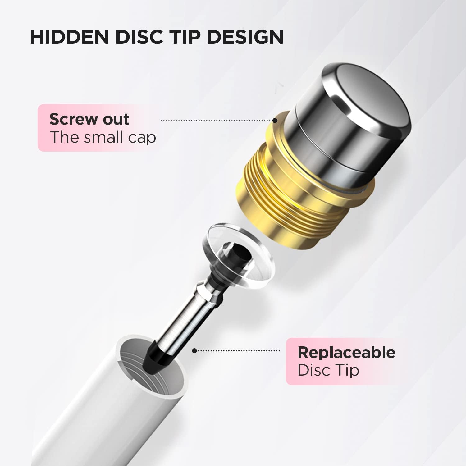 LÁPIZ STYLUS OASO CON PUNTA DE DISCO Y TAPA MAGNÉTICA COMPATIBLE CON IPAD Y TABLETS - 3