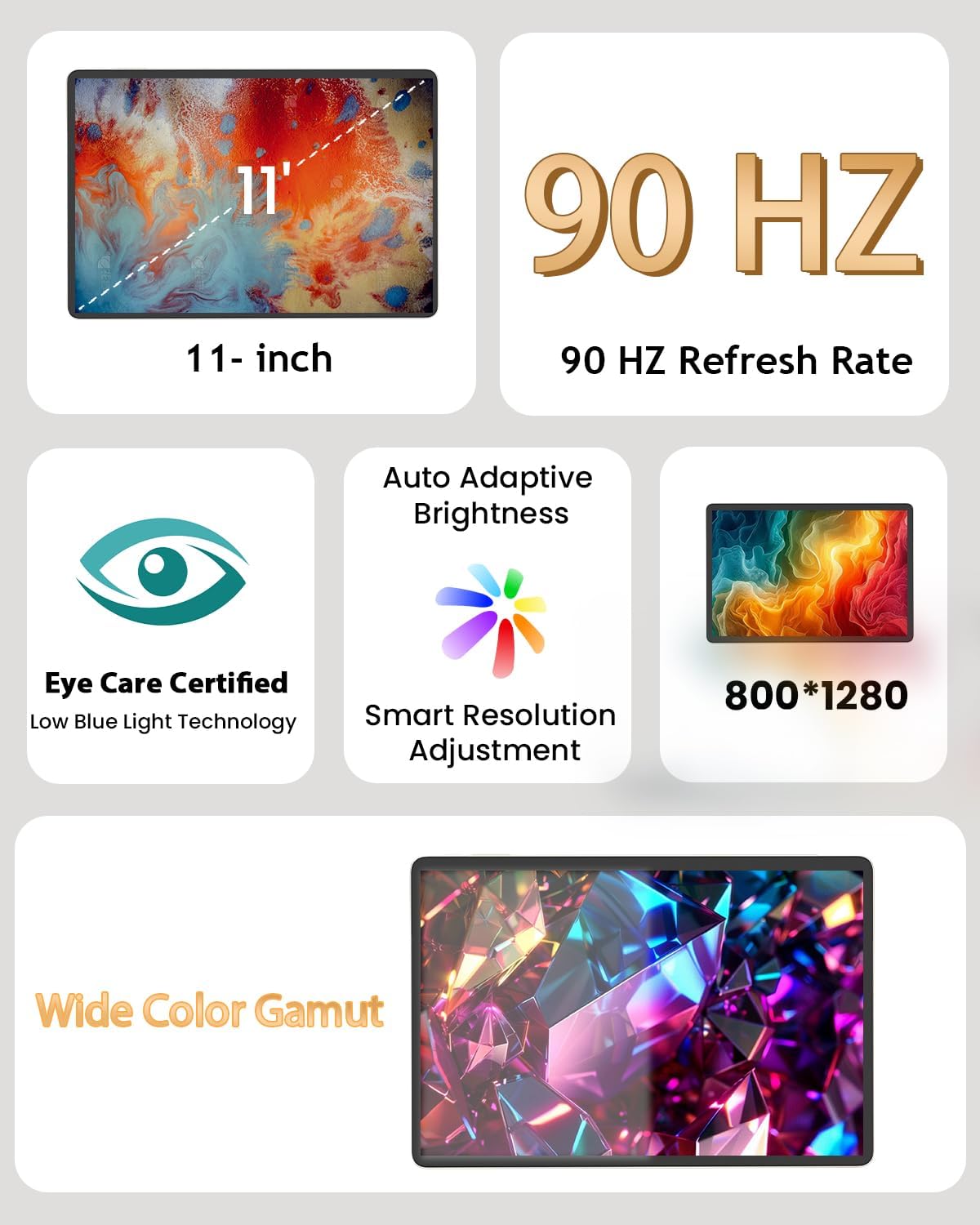 TABLET ANDROID 16 HUIHUANG T7280 11 PULGADAS 32GB RAM 128GB ROM DORADO - 2