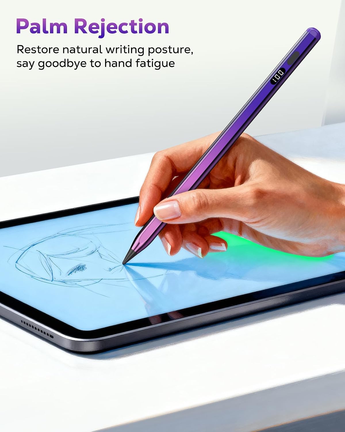 LÁPIZ STYLUS MOKO PARA IPAD 2018-2026 CON CARGA USB-C Y PANTALLA LED - 4