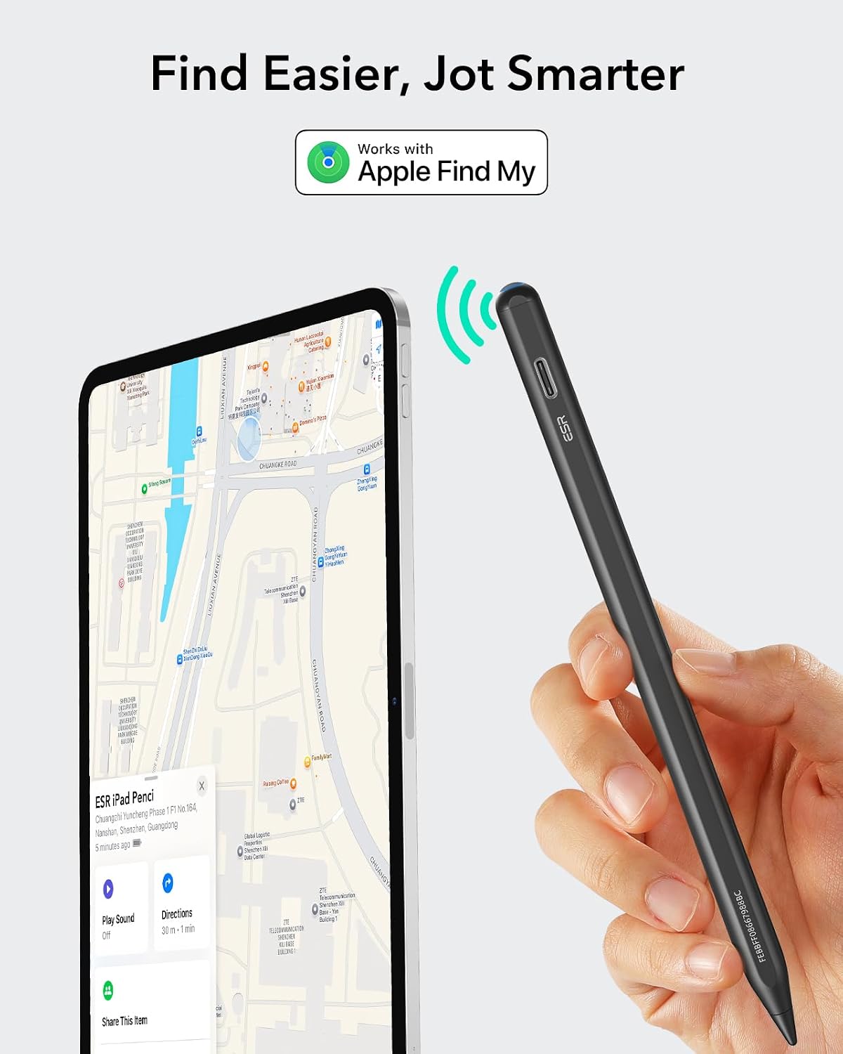 LÁPIZ DIGITAL ESR GEO PARA IPAD 2018-2026 CON FINDMY Y ACCESOS RÁPIDOS - 2