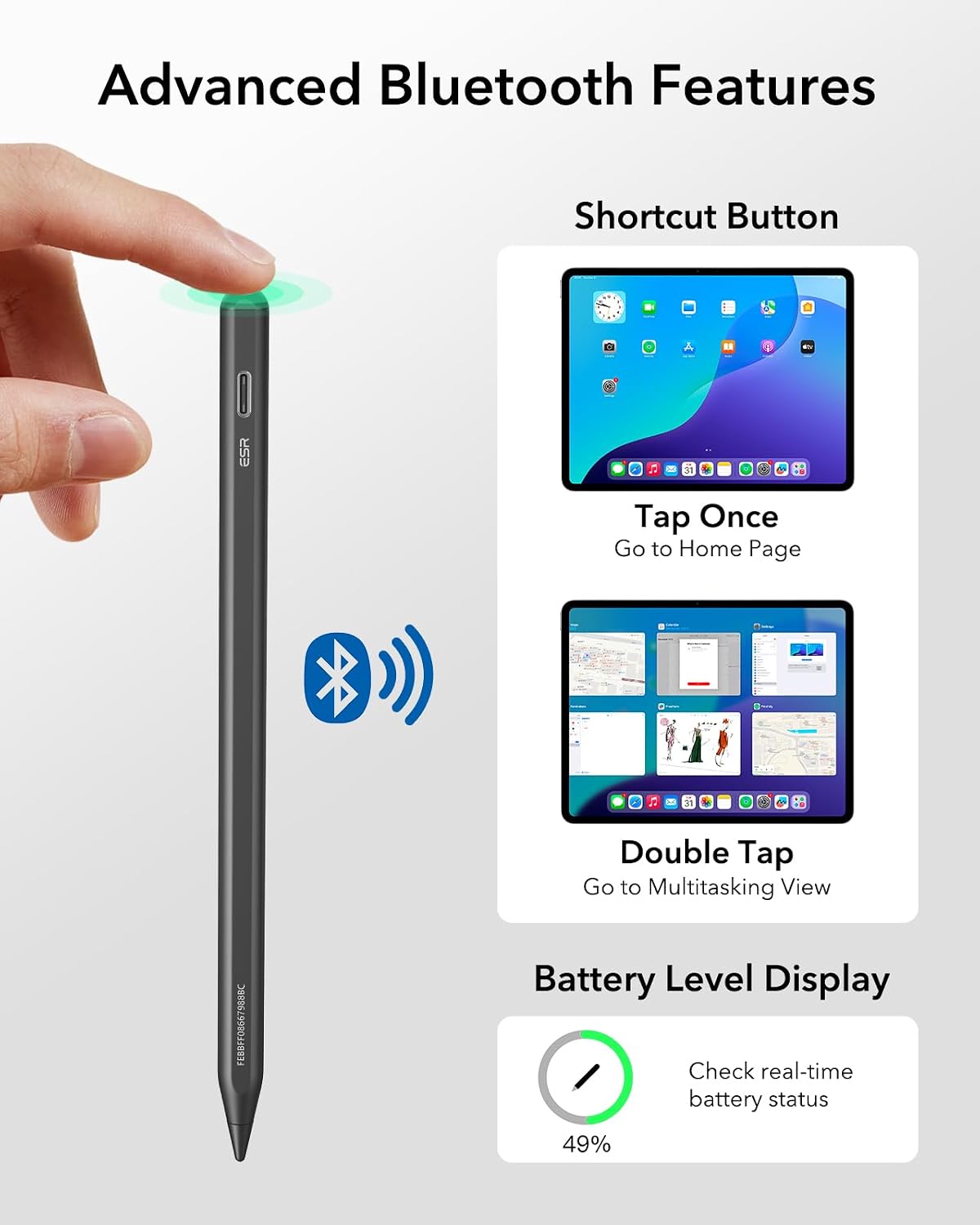 LÁPIZ DIGITAL ESR GEO PARA IPAD 2018-2026 CON FINDMY Y ACCESOS RÁPIDOS - 4