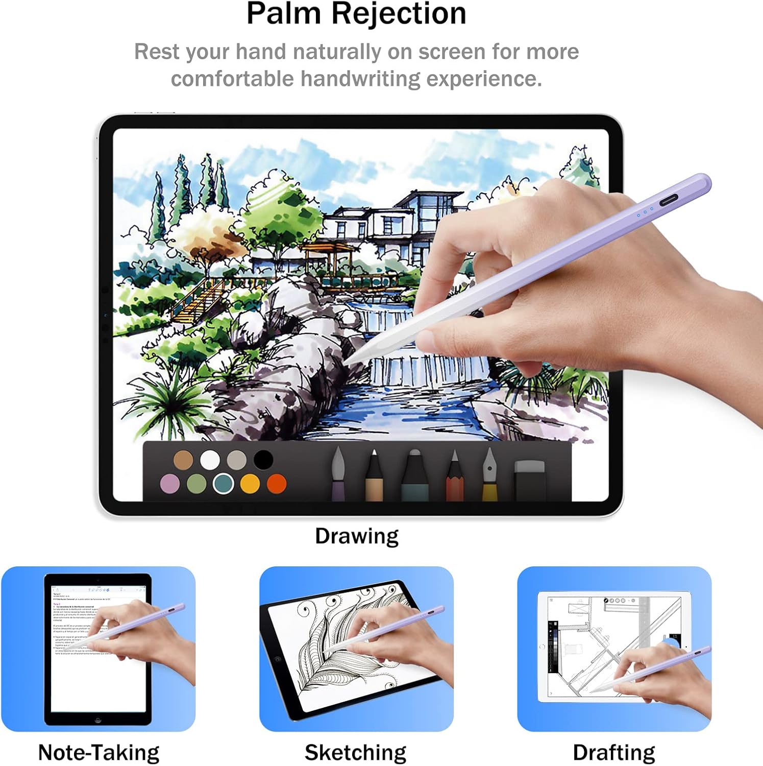 LÁPIZ STYLUS CISTEEN PARA IPAD 2026-2018 CON CARGA RÁPIDA Y SENSOR DE INCLINACIÓN - 5