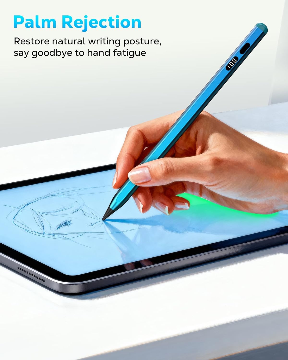 LÁPIZ STYLUS MOKO PARA IPAD 2018-2026 CON CARGA USB-C Y PANTALLA LED - 4