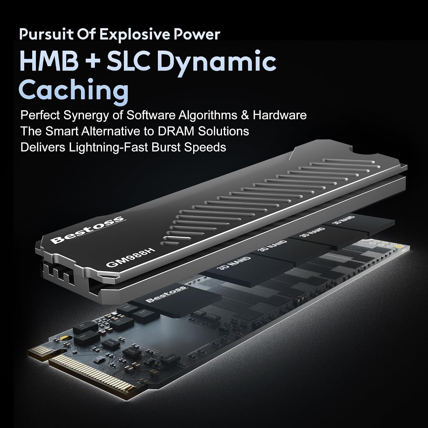 DISCO SSD PCIE 4.0 NVME M.2 2280 BESTOSS 1TB CON DISIPADOR GRIS OSCURO - 3