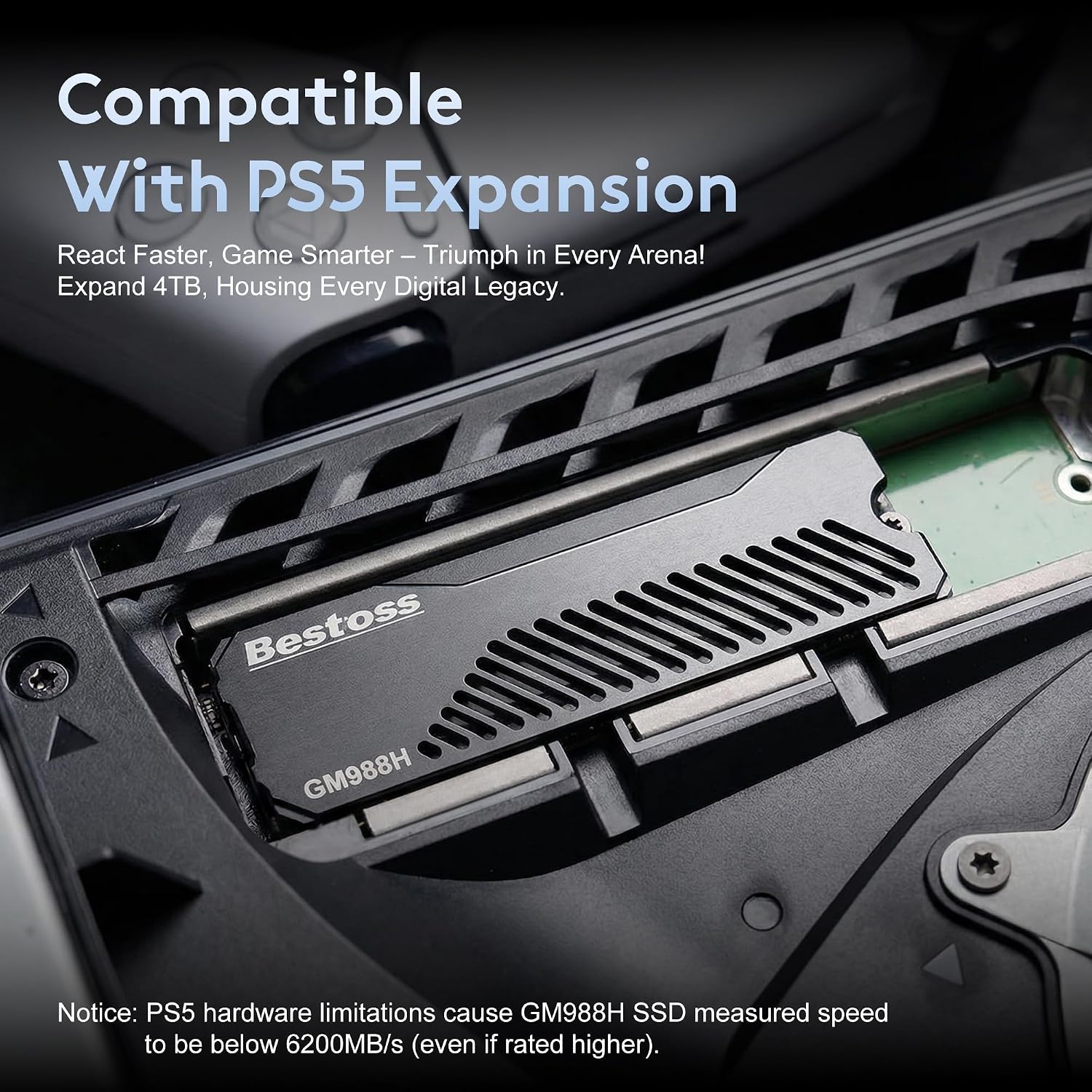 DISCO SSD PCIE 4.0 NVME M.2 2280 BESTOSS 1TB CON DISIPADOR GRIS OSCURO - 4
