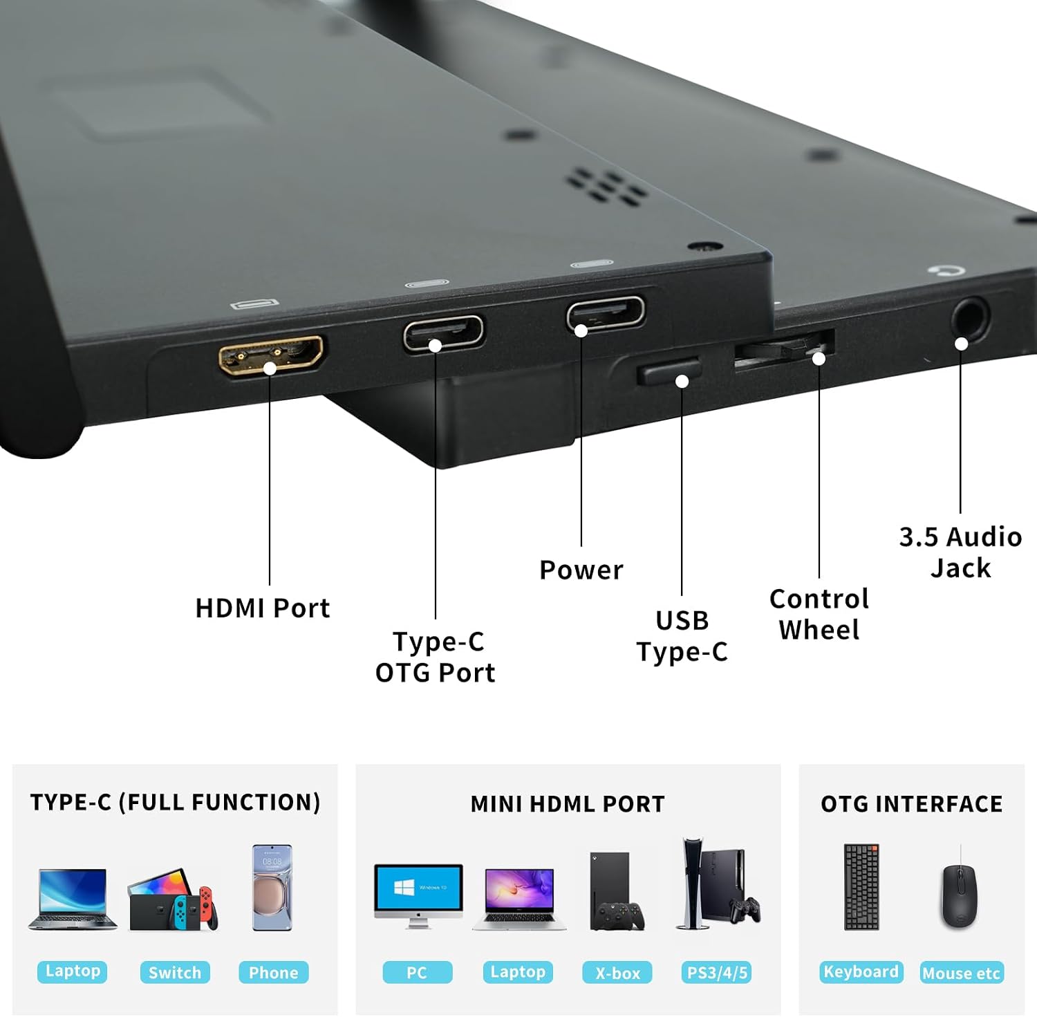 MONITOR PORTÁTIL TÁCTIL EONVIEW 14 PULGADAS FULL HD IPS - 4
