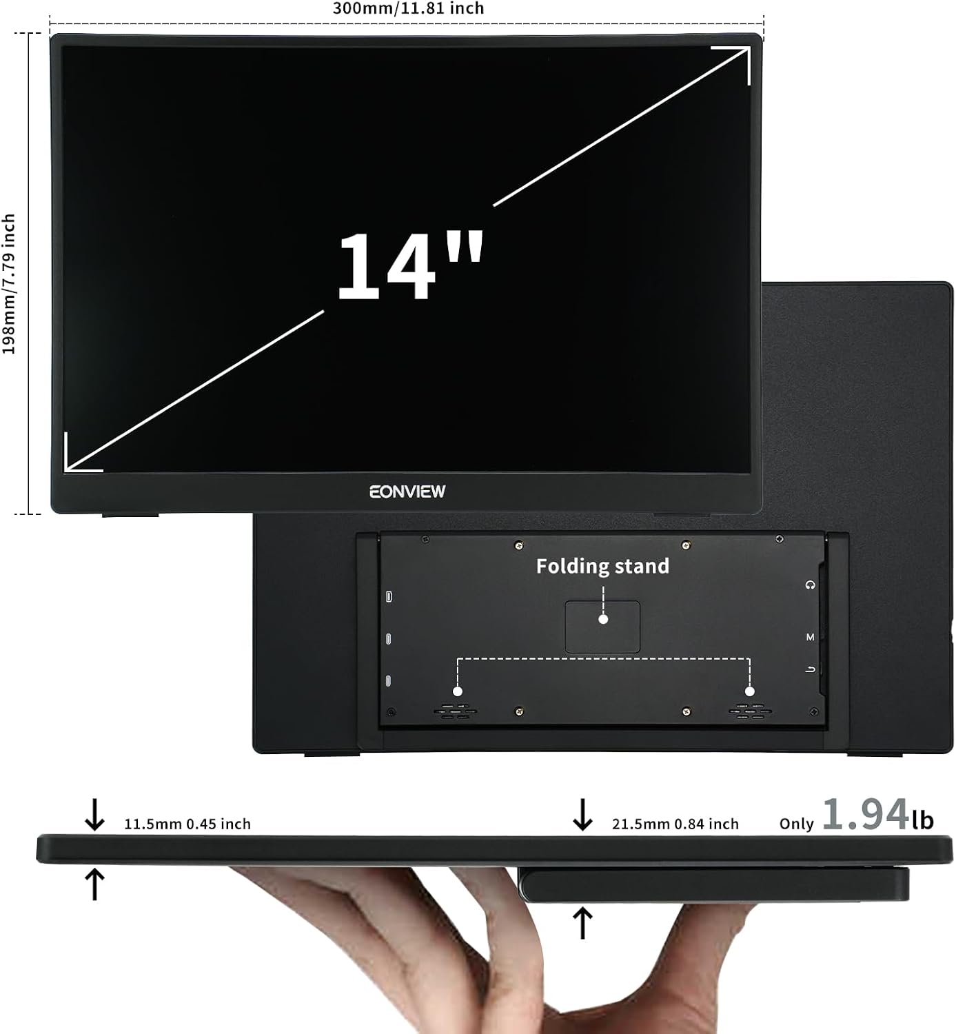MONITOR PORTÁTIL TÁCTIL EONVIEW 14 PULGADAS FULL HD IPS - 5