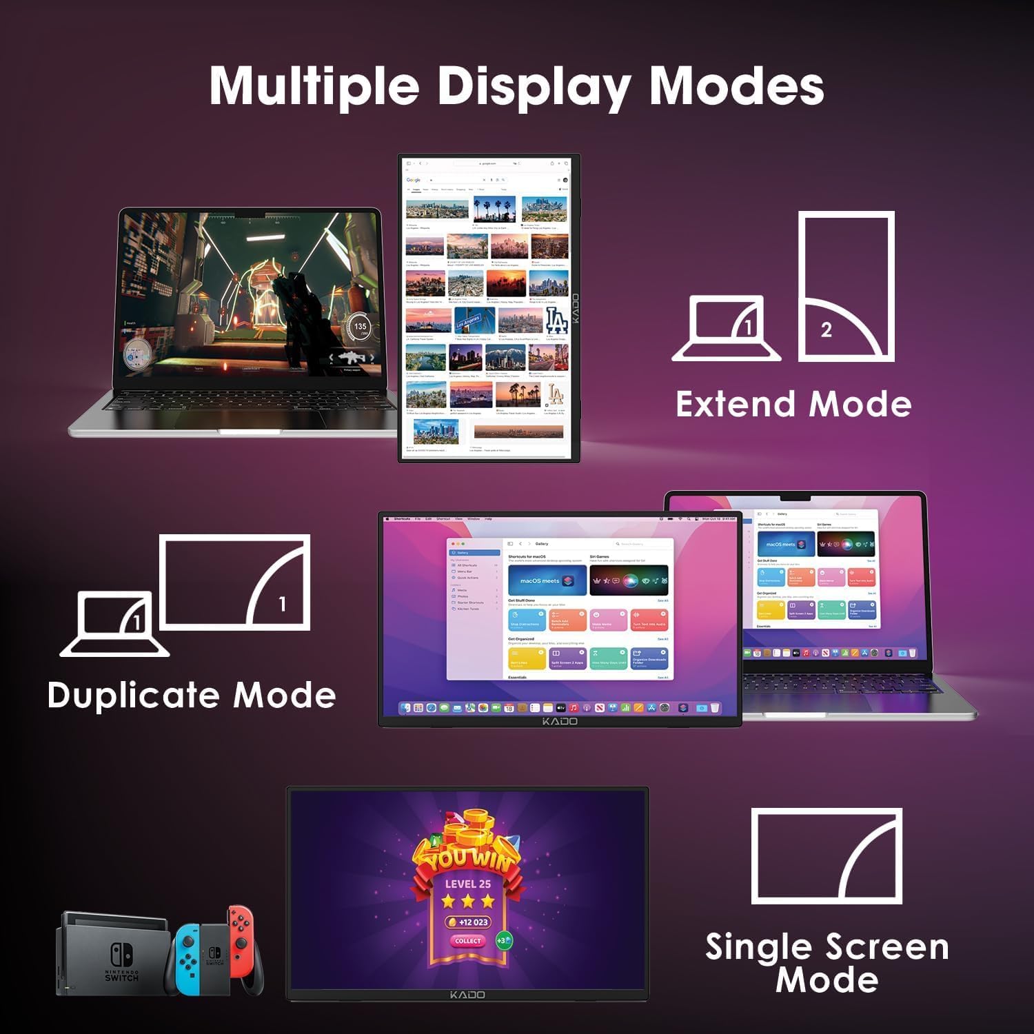 MONITOR PORTÁTIL KADO 15.6 PULGADAS FULL HD IPS 1080P - 4