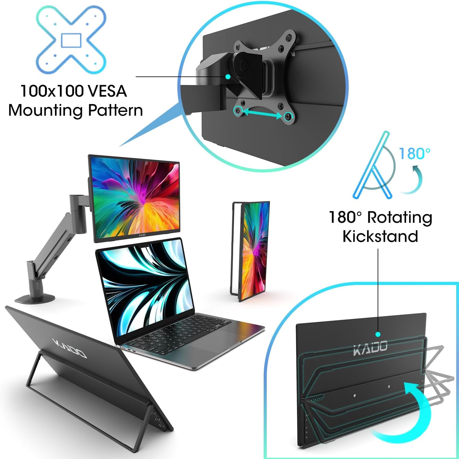 MONITOR PORTÁTIL KADO 15.6 PULGADAS FULL HD IPS 1080P - 5