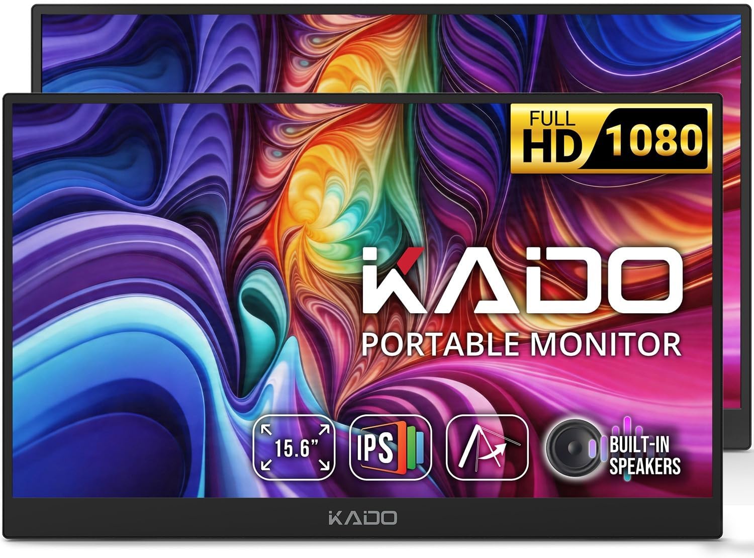 MONITOR PORTÁTIL KADO 15.6 PULGADAS FHD 1080P ULTRA DELGADO 2-PACK CON SOPORTE GIRATORIO - 1