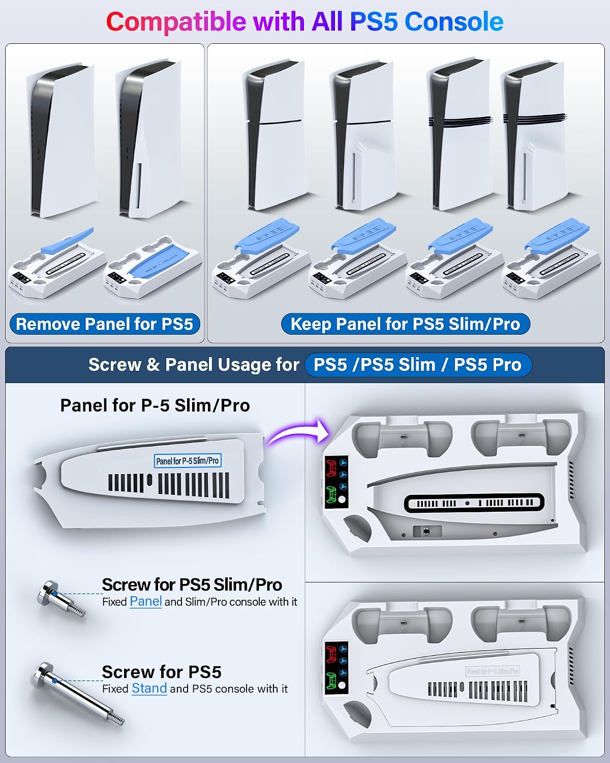 BASE Y ESTACIÓN DE ENFRIAMIENTO Y CARGA DUAL PARA CONTROLES PS5 CYKOARMOR BLANCA - 2