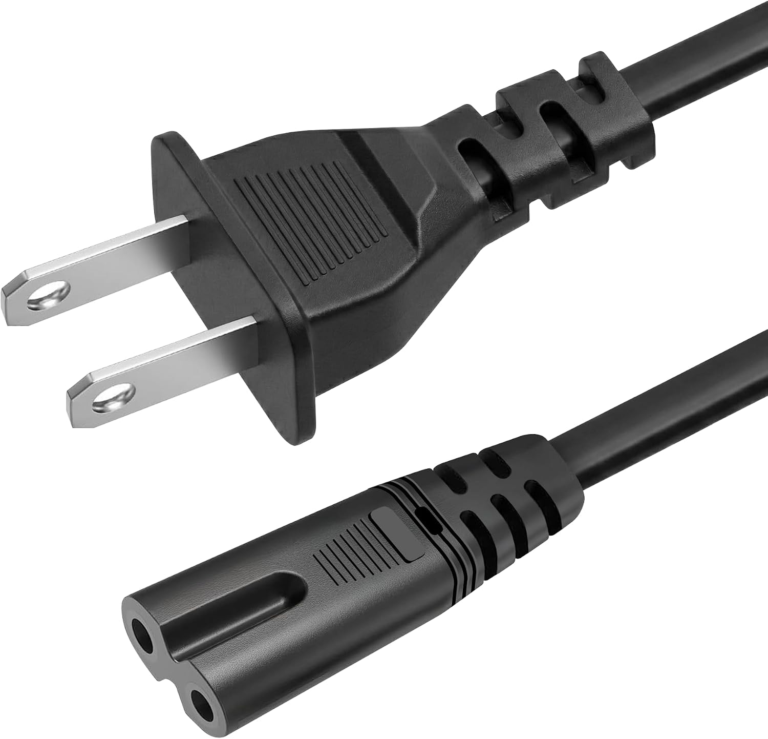 CABLE DE ALIMENTACIÓN 2 CLAVIJAS LORDTRONICS C8 1.5 M NEGRO - 1