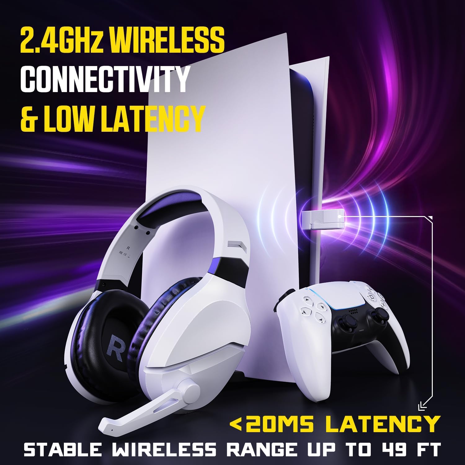 AUDÍFONOS GAMING INALÁMBRICOS WOLFLAWS TA2000 CON MICRÓFONO PARA PS5 PS4 PC Y CABLE PARA GAMECUBE - 2