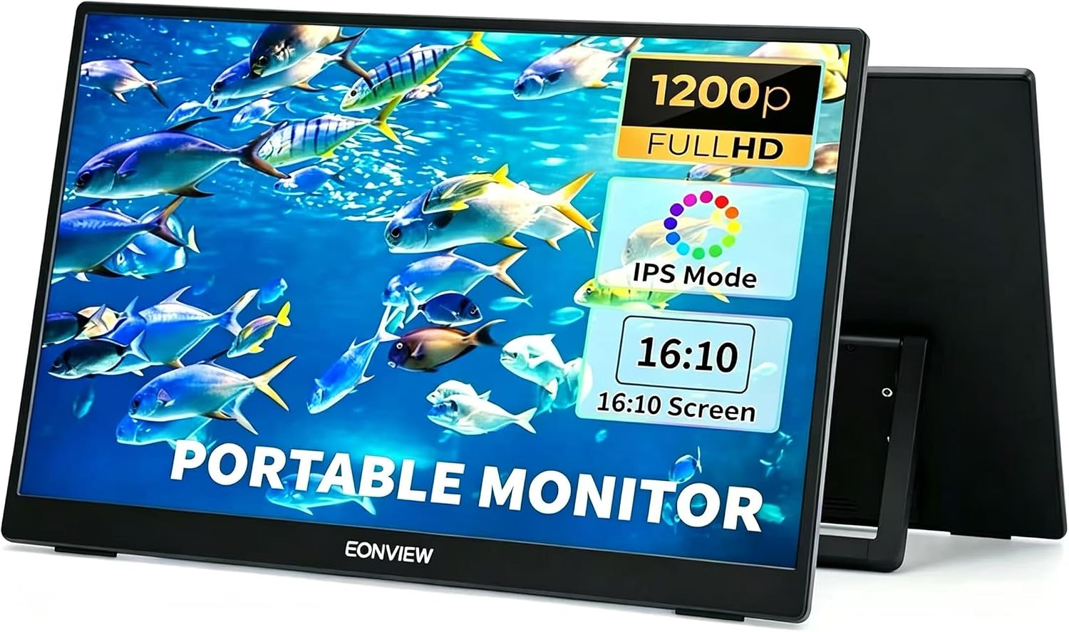 MONITOR PORTÁTIL EONVIEW 14 PULGADAS 1200P IPS NEGRO - 1