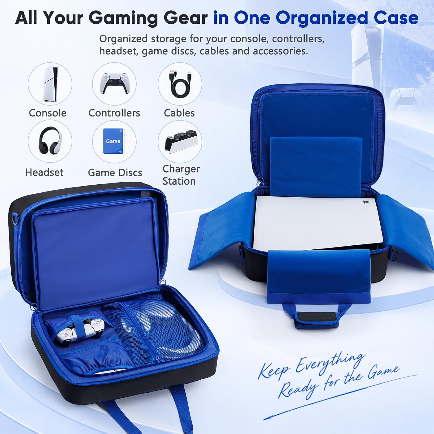 ESTUCHE PARA CONSOLA FRECOLSH COMPATIBLE CON PS5, PS5 PRO Y PS5 SLIM NEGRO - 3