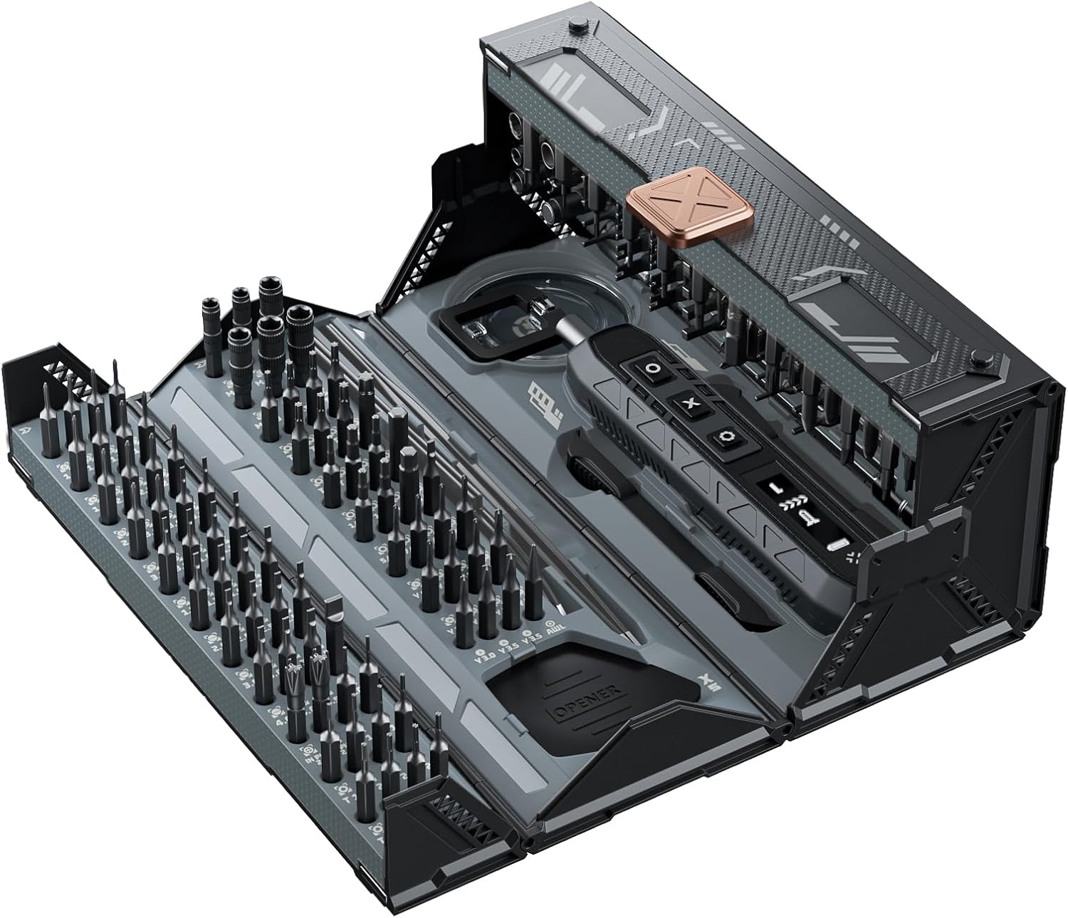 SET DE DESTORNILLADORES ELÉCTRICOS JAKEMY SMART 3 TORQUE INALÁMBRICO 180 EN 1 - 1