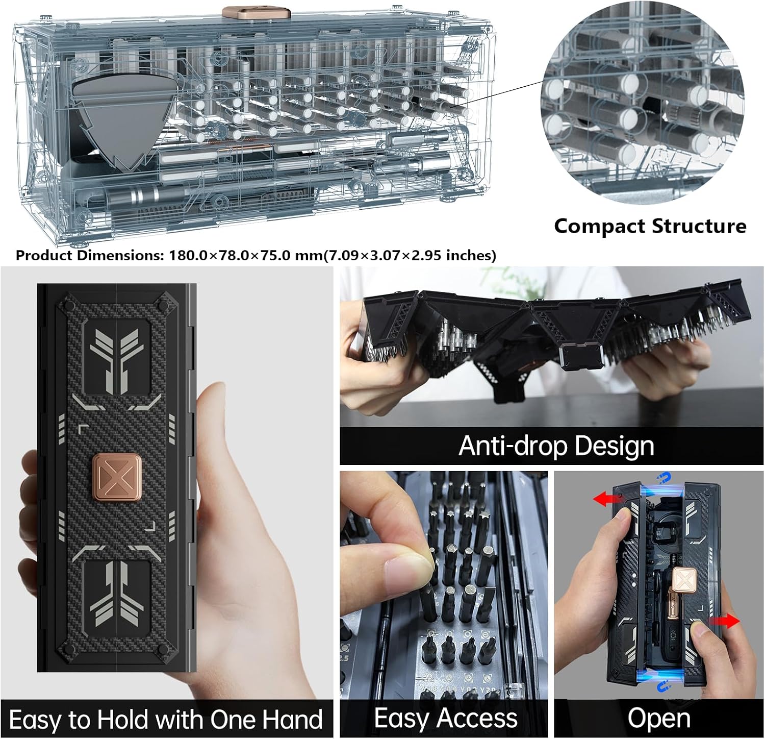 SET DE DESTORNILLADORES ELÉCTRICOS JAKEMY SMART 3 TORQUE INALÁMBRICO 180 EN 1 - 3