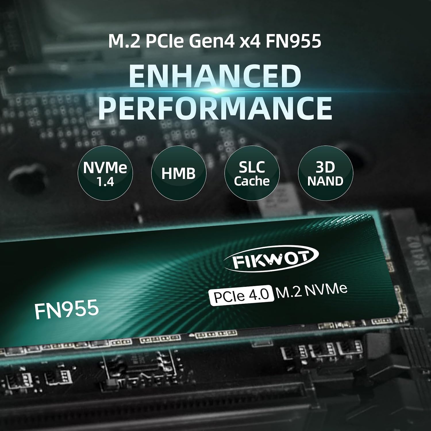 DISCO SÓLIDO INTERNO FIKWOT FN955 4TB NVME M.2 2280 PCIE GEN4X4 - 4
