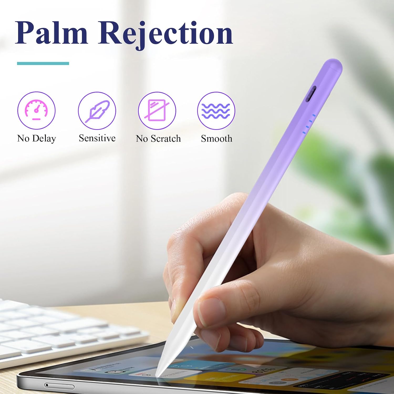 LÁPIZ STYLUS KENKOR PARA IPAD 2018-2026 CARGA RÁPIDA 20 MINUTOS - 5