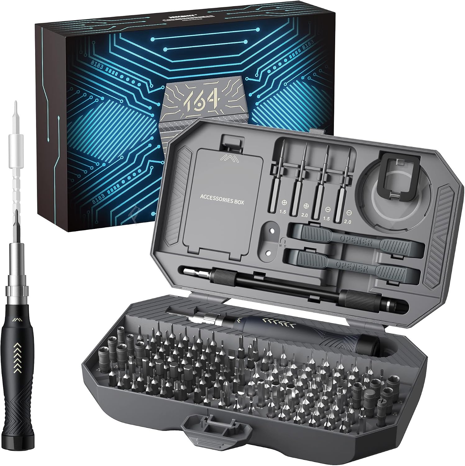 SET DE DESTORNILLADORES JAKEMY JM8183 CON 126 PUNTAS MAGNÉTICAS Y HERRAMIENTAS PARA APERTURA - 1