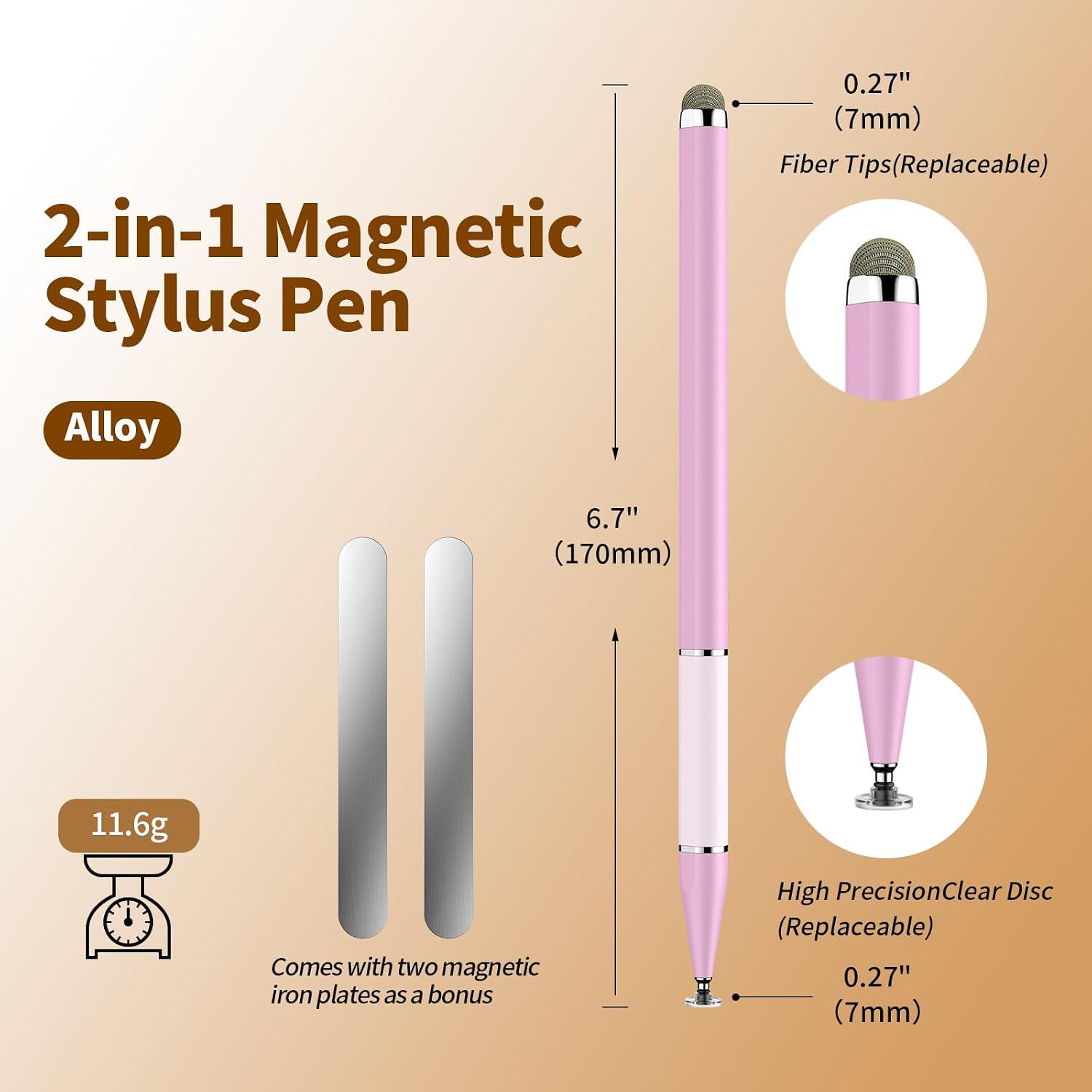 LÁPIZ TÁCTIL BOPOMOFO STYLUS PEN 3 UNIDADES 2 EN 1 MAGNÉTICO - 5