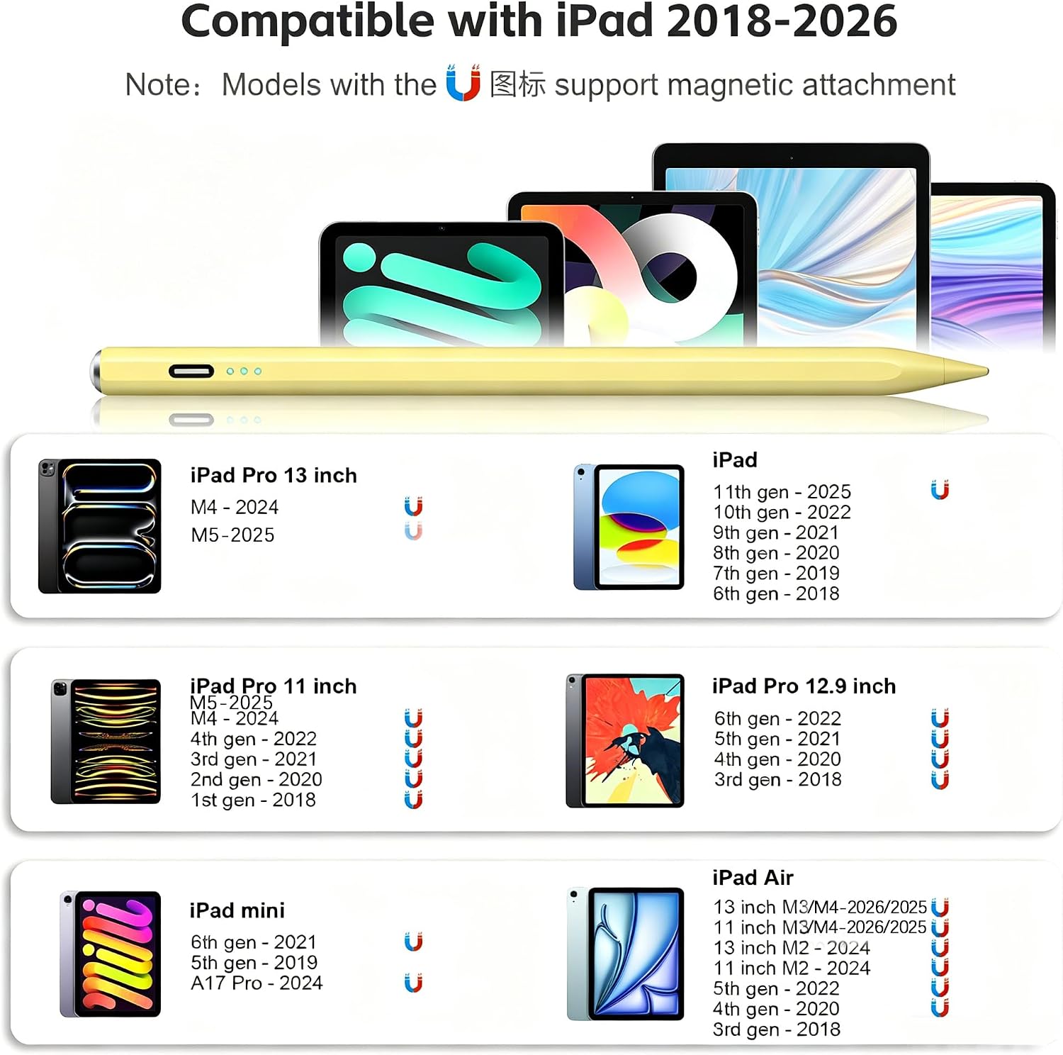 LÁPIZ STYLUS ASPAPER PARA IPAD 2018-2026 CARGA RÁPIDA 13 MIN SENSIBILIDAD AL INCLINAR - 2