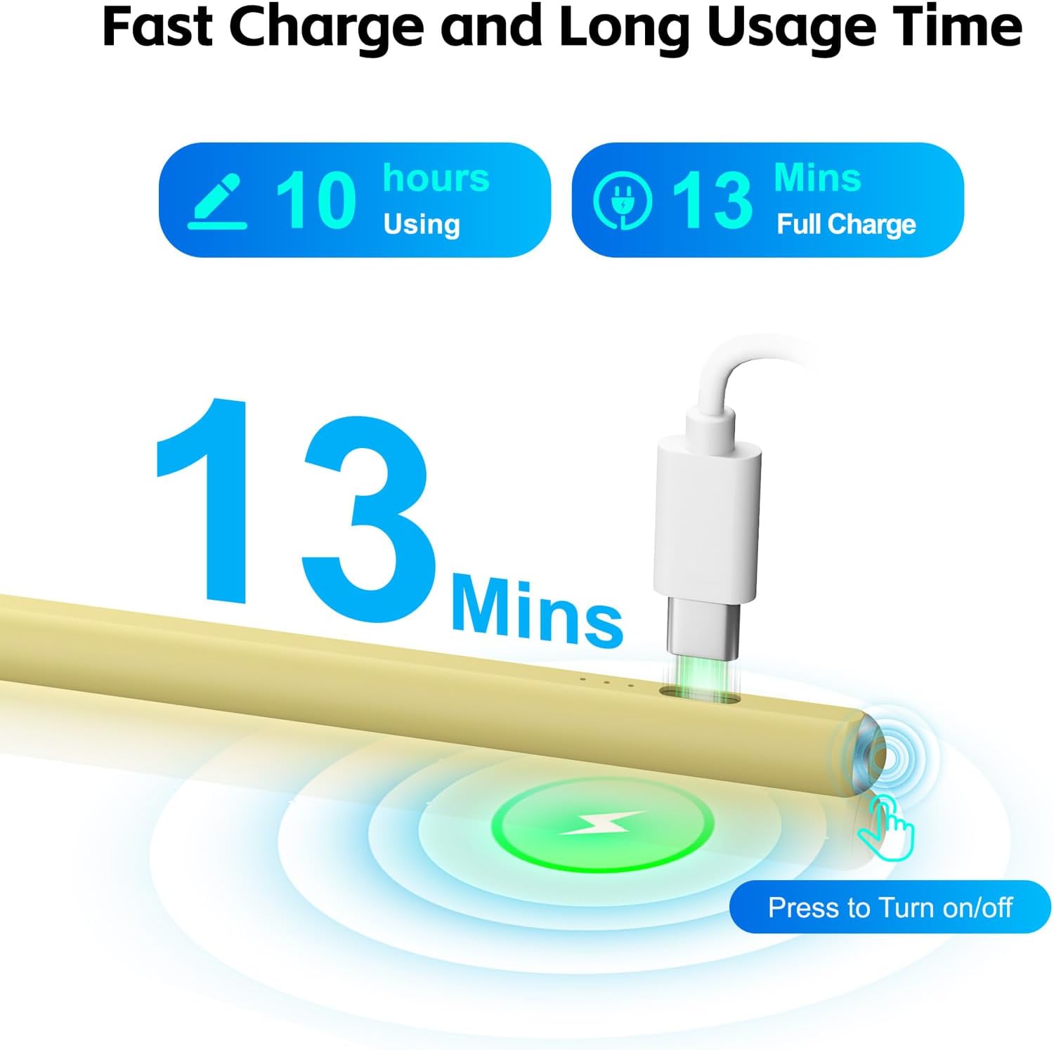 LÁPIZ STYLUS ASPAPER PARA IPAD 2018-2026 CARGA RÁPIDA 13 MIN SENSIBILIDAD AL INCLINAR - 4