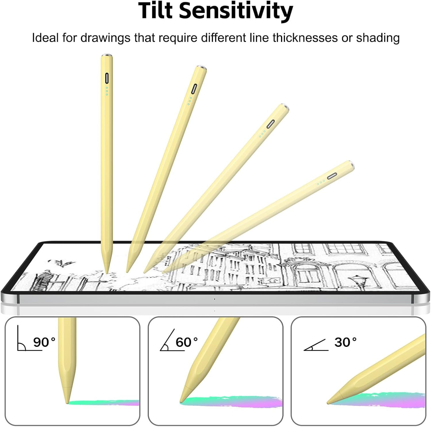 LÁPIZ STYLUS ASPAPER PARA IPAD 2018-2026 CARGA RÁPIDA 13 MIN SENSIBILIDAD AL INCLINAR - 5