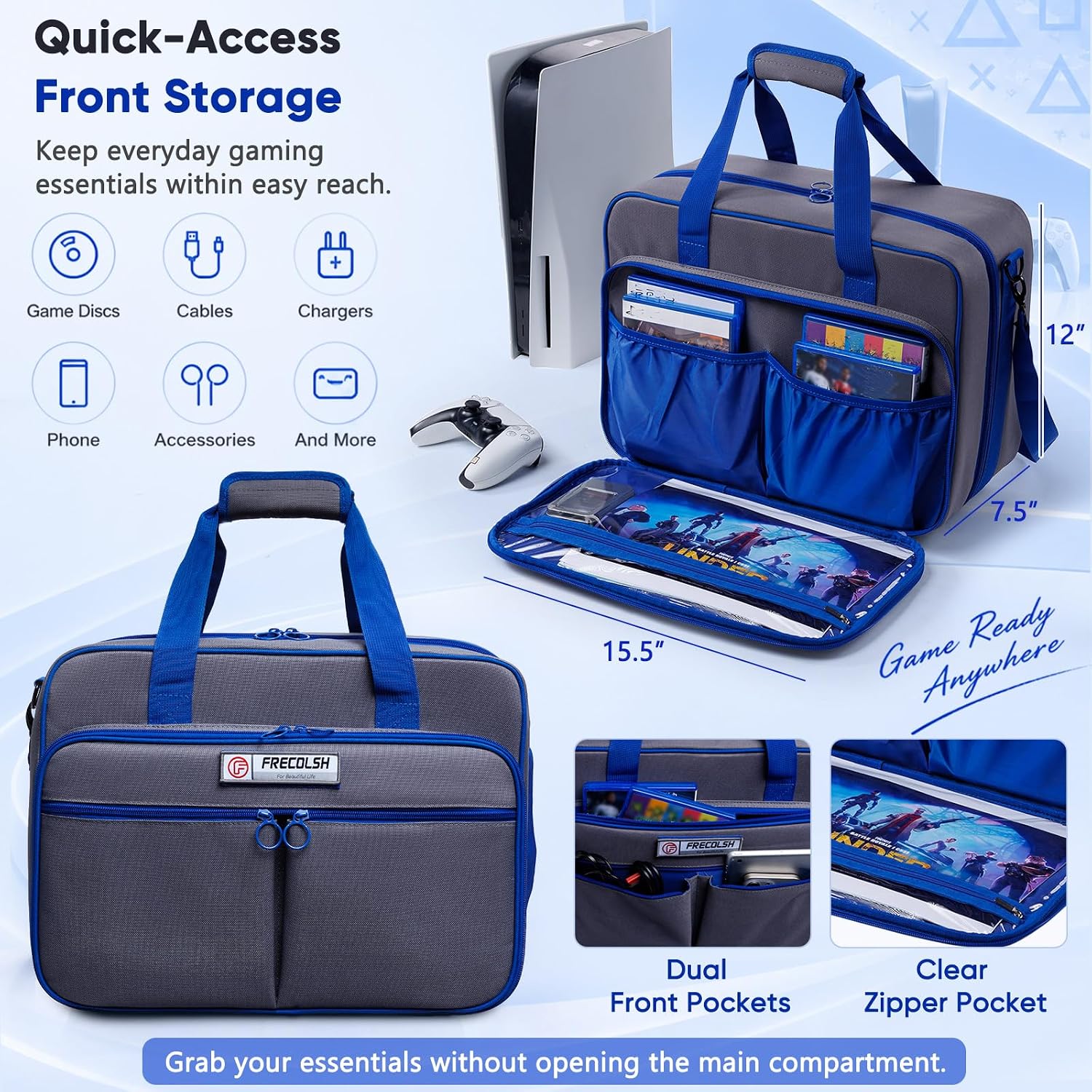 ESTUCHE PARA CONSOLA FRECOLSH COMPATIBLE CON PS5, PS5 PRO Y PS5 SLIM - 5