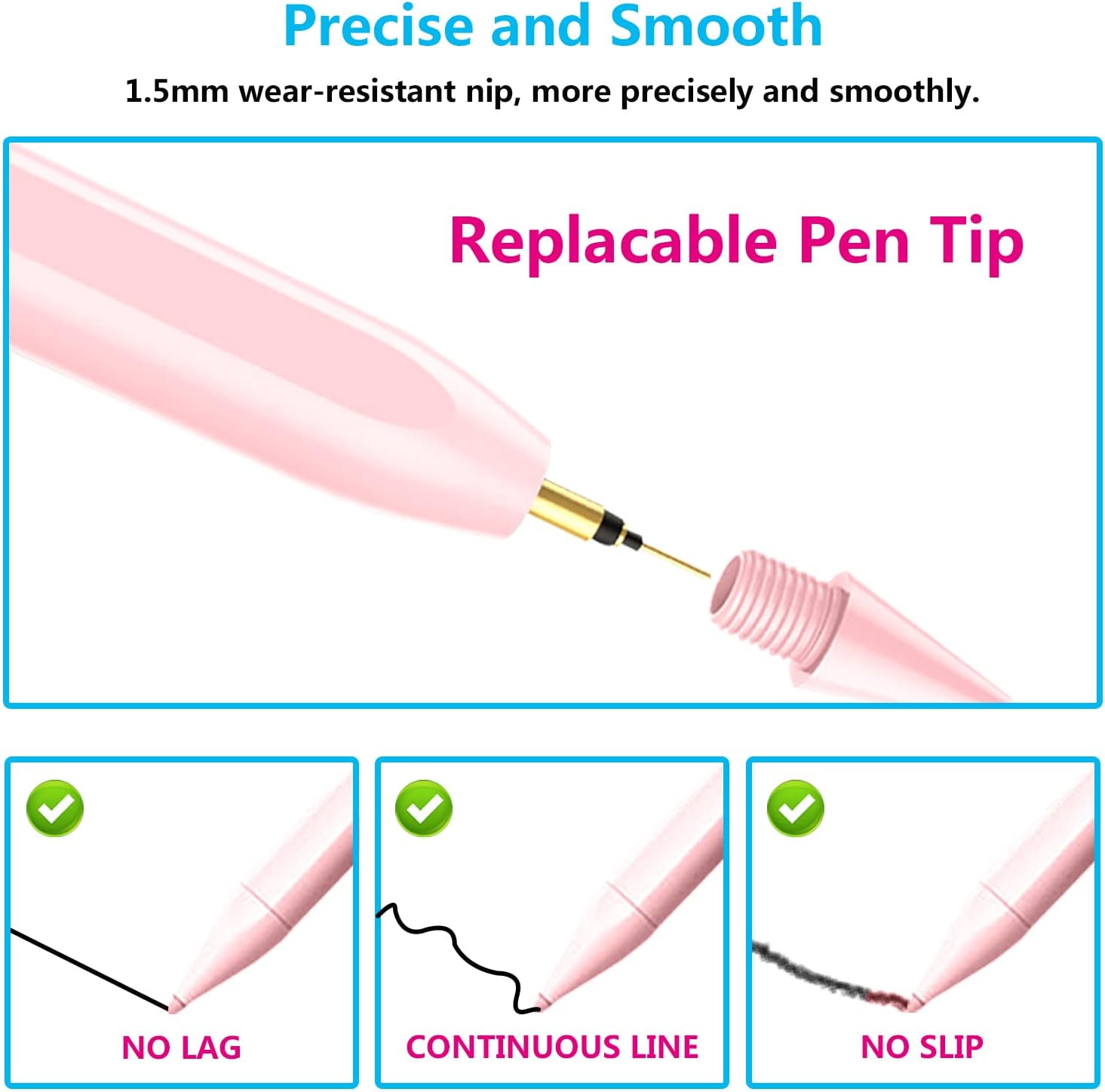 LÁPIZ STYLUS TRESOBA PARA IPAD 2018-2026 USB-C ROSE GOLD - 4