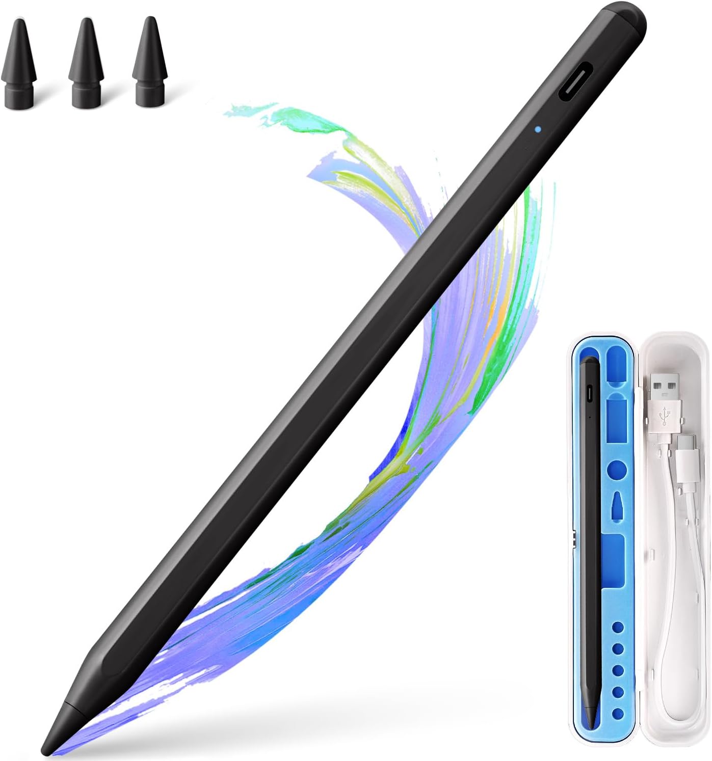 LÁPIZ STYLUS BLEBLE PARA IPAD 2018-2026 CARGA RÁPIDA NEGRO - 1