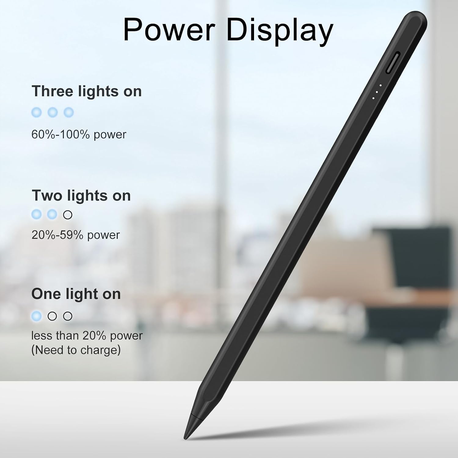 LÁPIZ STYLUS DIGIROOT PARA IPAD NEGRO CARGA RÁPIDA 13 MIN - 4
