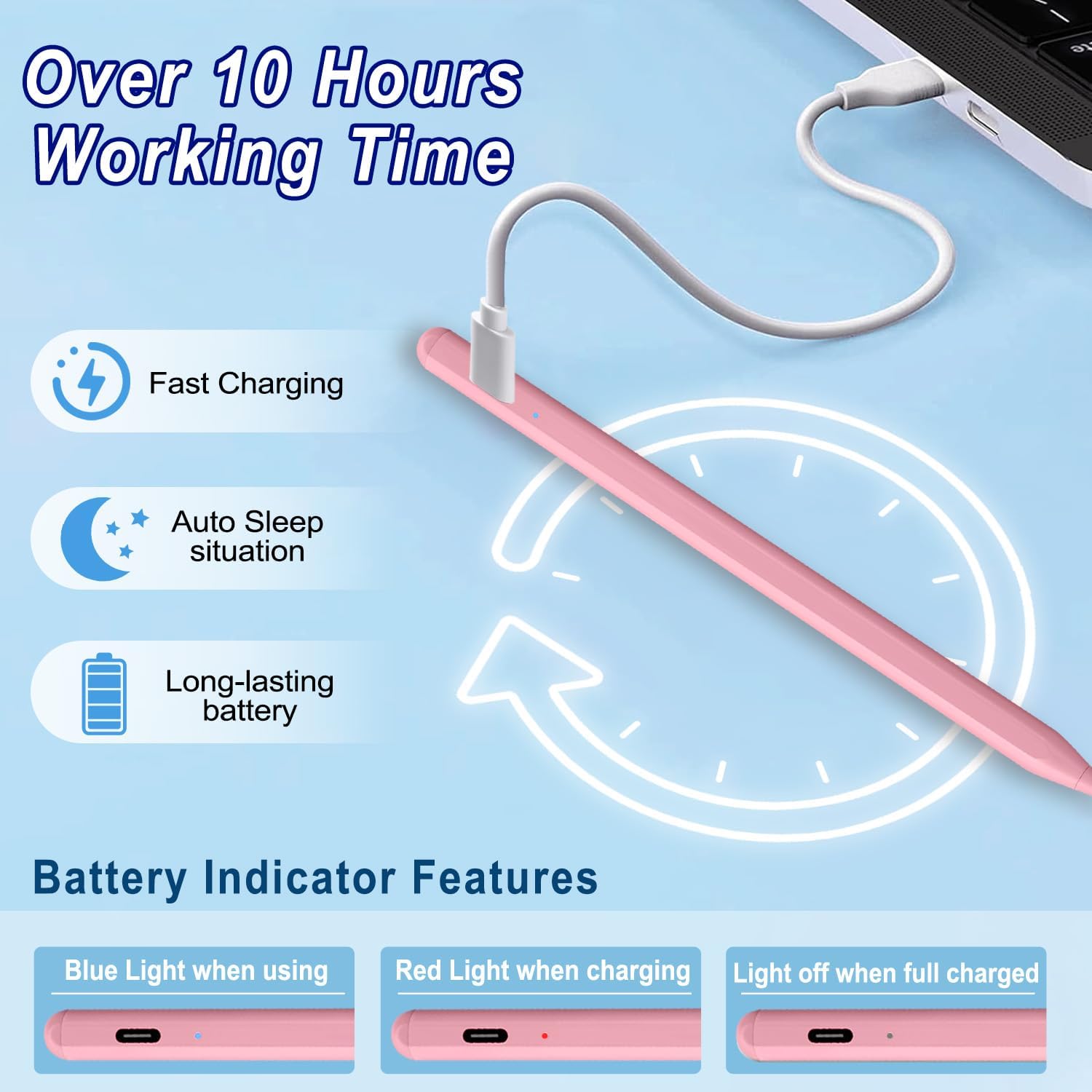 LÁPIZ STYLUS BLEBLE PARA IPAD 2018-2026 ROSA - 2