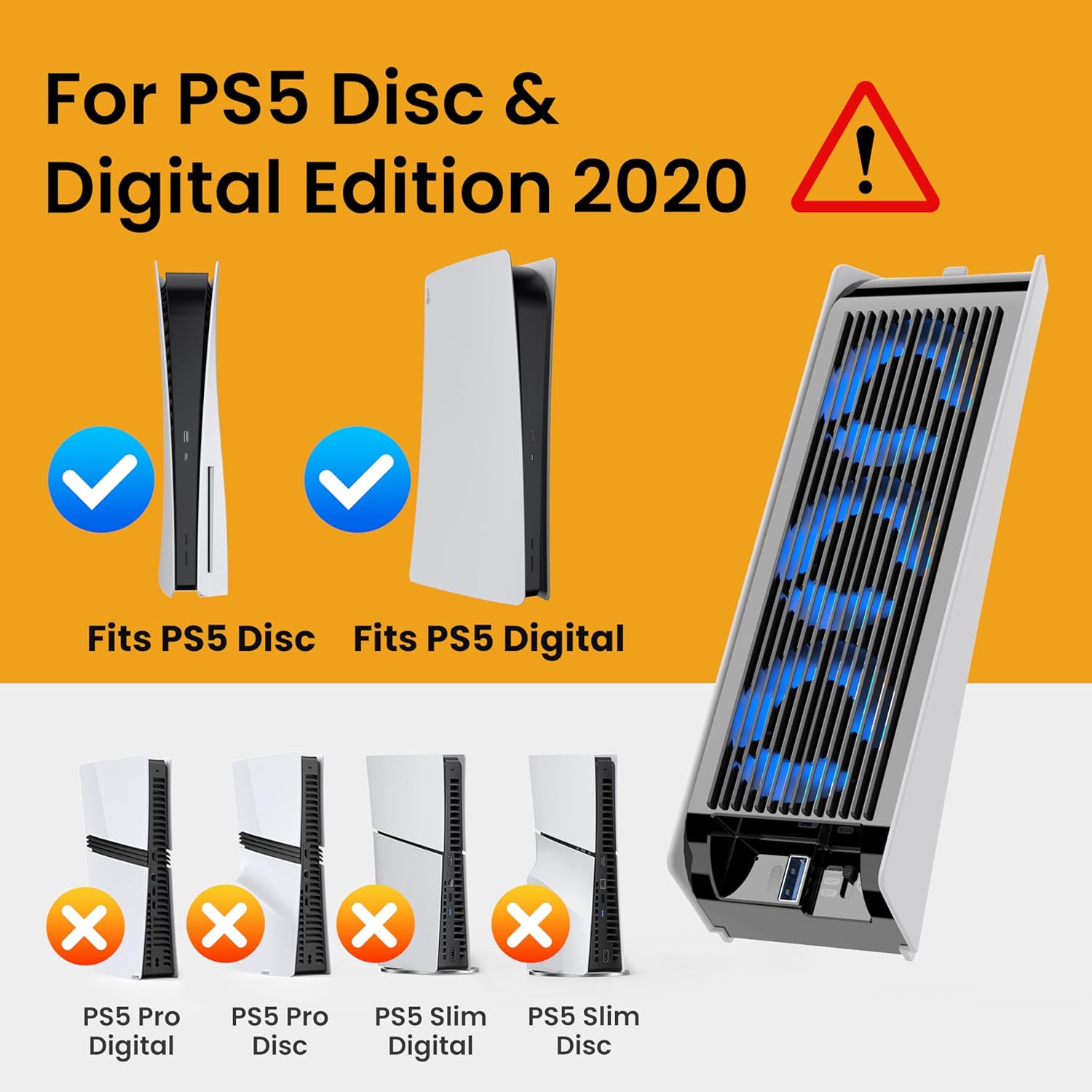 VENTILADOR DE ENFRIAMIENTO KIWIHOME PARA PS5 2020 CON USB 3.0 Y VELOCIDAD AJUSTABLE - 2