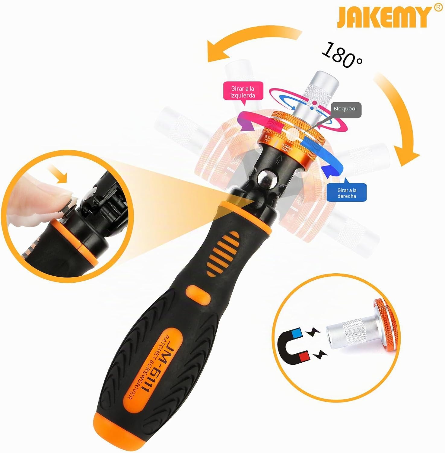 SET DE DESTORNILLADORES DE PRECISIÓN JAKEMY JM6111 69 EN 1 CON TRINQUETE Y PUNTAS MAGNÉTICAS - 3