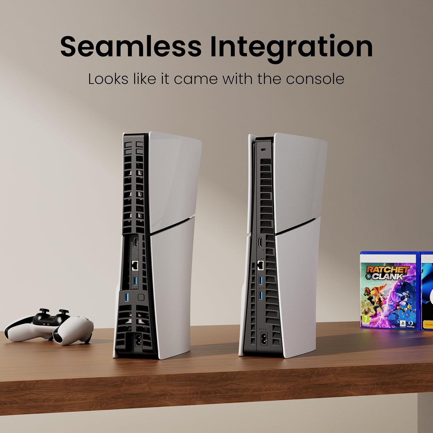 VENTILADOR DE ENFRIAMIENTO KIWIHOME PARA PS5 SLIM 4 VENTILADORES CON VELOCIDAD AUTOMÁTICA USB 3.0 - 3