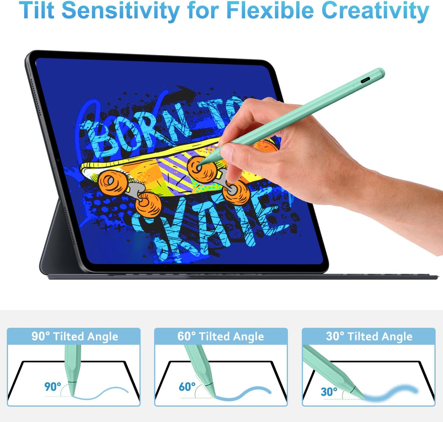 LÁPIZ STYLUS BLEBLE PARA IPAD 2018-2026 CARGA RÁPIDA VERDE - 5