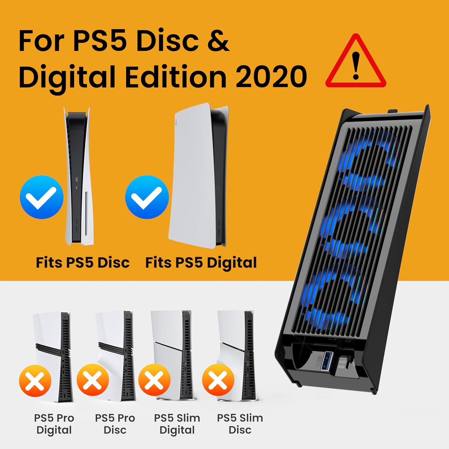 VENTILADOR DE ENFRIAMIENTO PARA PS5 KIWIHOME 2020 USB 3.0 NEGRO - 2