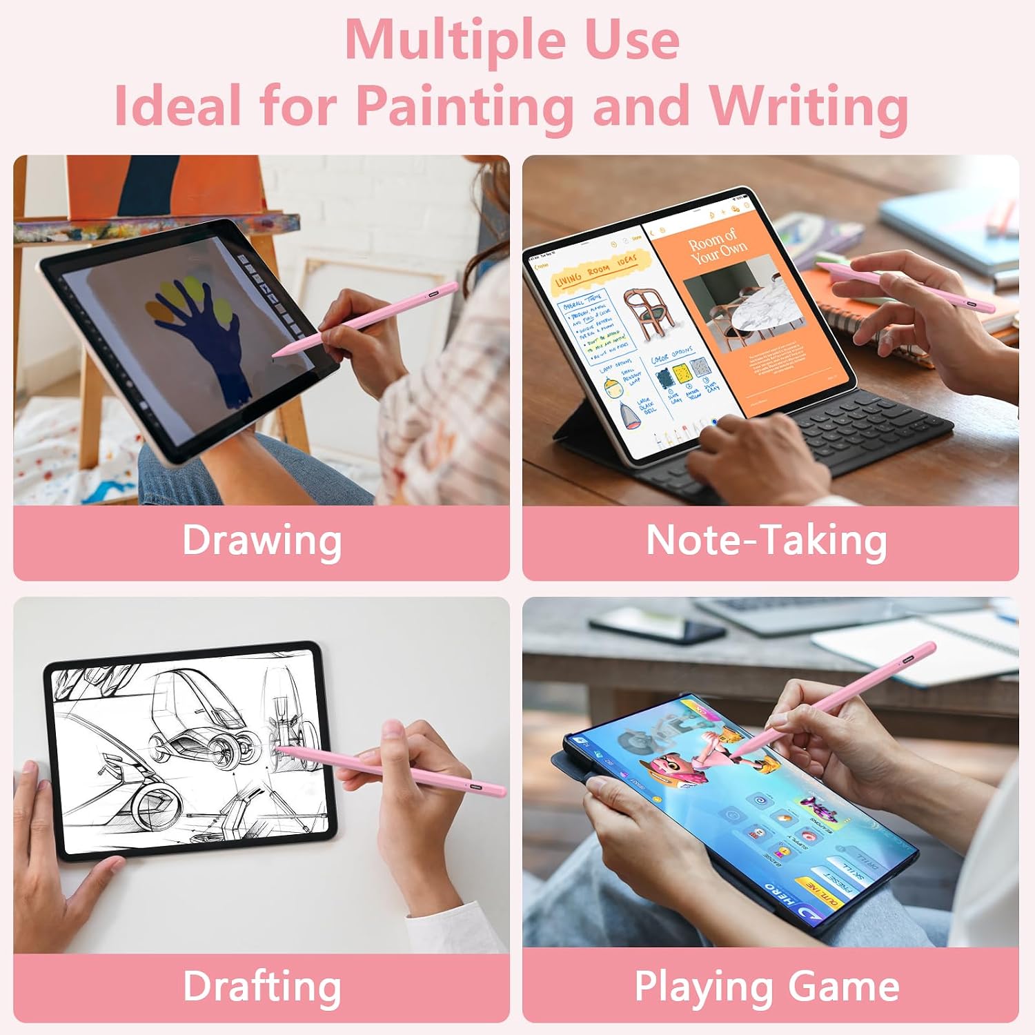 LÁPIZ STYLUS COO PARA IPAD PRO AIR MINI 2018-2024 ROSA - 3
