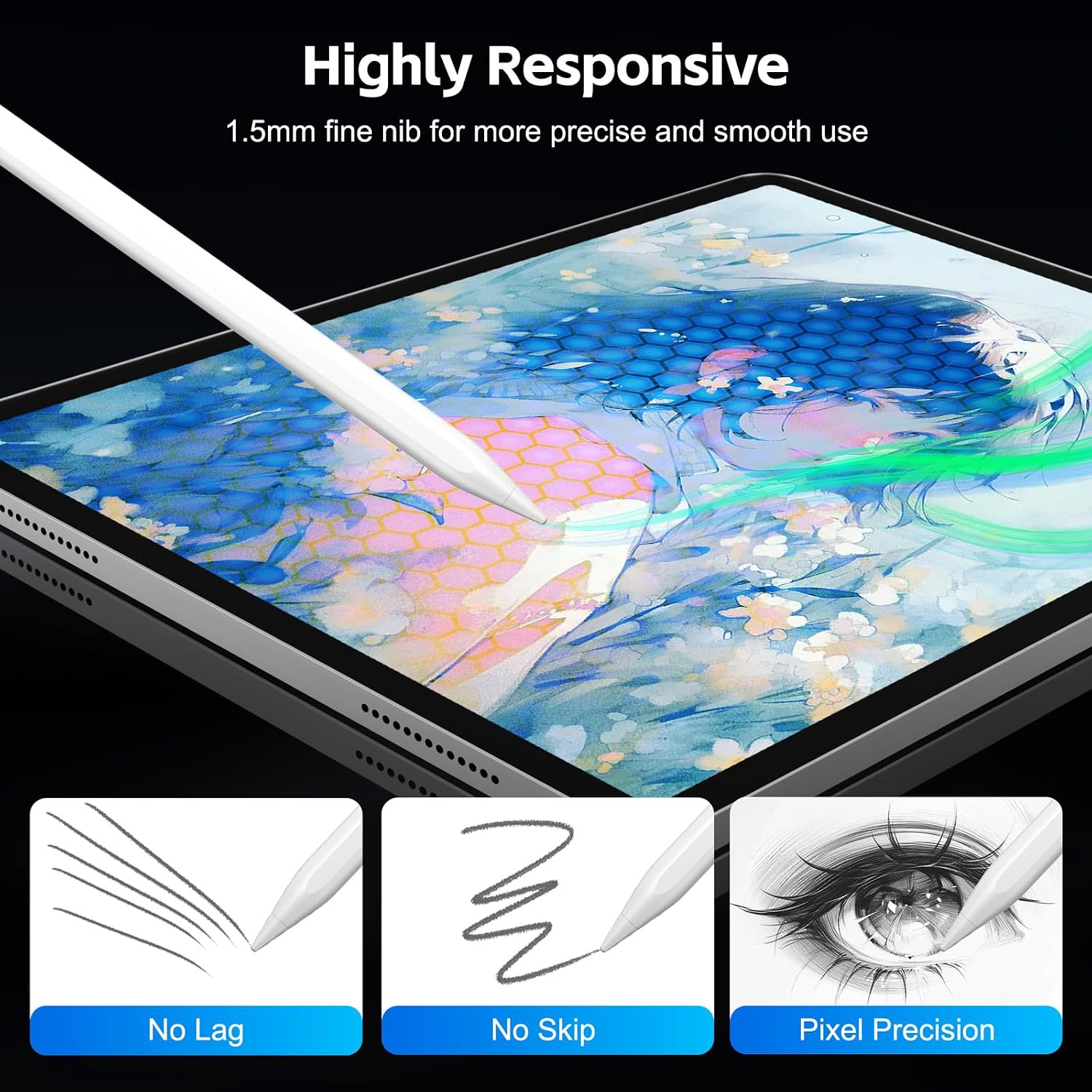 LÁPIZ STYLUS ASPAPER PARA IPAD 2018-2026 CARGA RÁPIDA 13 MINUTOS BLANCO - 3