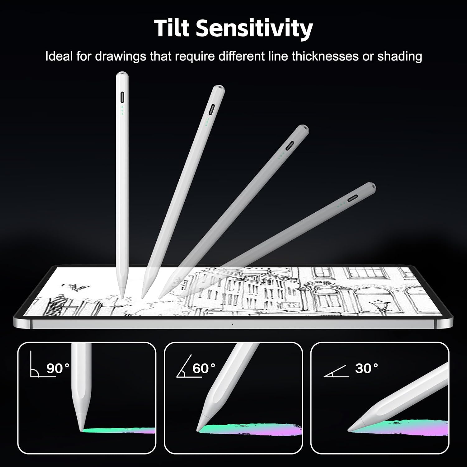 LÁPIZ STYLUS ASPAPER PARA IPAD 2018-2026 CARGA RÁPIDA 13 MINUTOS BLANCO - 5